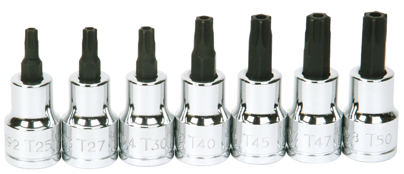 #9319128 - T25; T27; T30; T40; T45; T47; T50 - 3/8" Drive - Socket Drive Torx Bit Set - Industrial Tool & Supply