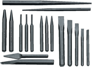 Snap-On/Williams 17 Piece Punch & Chisel Set -- #PC17; 1/8 to 1/2 Punches; 5/16 to 3/8 Chisels - Industrial Tool & Supply