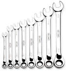 Snap-On/Williams Reverse Ratcheting Wrench Set -- 8 Pieces; 12PT Chrome Plated; Includes Sizes: 5/16; 3/8; 7/16; 1/2; 9/16; 5/8; 11/16; 3/4"; 5° Swing - Industrial Tool & Supply