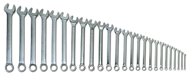 Snap-On/Williams Fractional Combination Wrench Set -- 26 Pieces; 12PT Chrome Plated - Industrial Tool & Supply