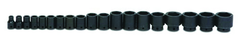 19 Piece - 1/2" Drive - 6 Point- Shallow Impact Socket Set on Clip Rail SAE - Industrial Tool & Supply