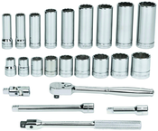 23 Piece - 3/8" Drive - 6 Point - Combination Kit - Industrial Tool & Supply