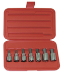 7 Piece - 1/4; 5/16; 3/8; 7/16; 1/2; 9/16; 5/8" - 1/2" Drive - Hex Bit Set - Industrial Tool & Supply