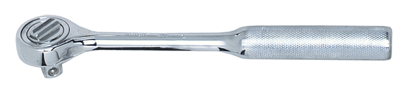 7" OAL - 3/8'' Drive - Round Head - Reversible Ratchet - Knurled Handle - Industrial Tool & Supply