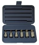 6 Piece - 6; 8; 10; 12; 14; 17mm - 1/2" Drive - Metric Hex Bit Set - Industrial Tool & Supply