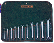 Wright Tool Metric Combination Wrench Set -- 11 Pieces; 12PT Chrome Plated; Includes Sizes: 7; 8; 9; 10; 11; 12; 13; 14; 15; 17; 19mm - Industrial Tool & Supply