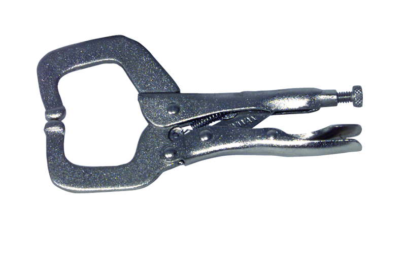 MIT Locking Grip C-Clamp -- #3835 Plain Grip 8-3/8'' Capacity 18'' Long - Industrial Tool & Supply