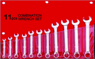 11 Piece - 12 Point - 6; 8; 9; 10; 11; 12; 13; 15; 17; 18; 19mm - Metric Combination Wrench Set - Industrial Tool & Supply