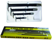 4 Piece - 6; 12; 16 & 20" - Solid Steel - Pry Bar Set - Industrial Tool & Supply