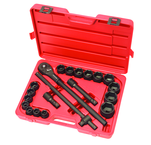 21 Piece - TEKTON - 3/4" Drive Impact Socket Set Forged and Hardened Chrome Vanadium Steel Construction; Corrosion-Resistant Black Phosphate Finish; 6 Point Impact Sockets; Non-Slip; Knurled Handle Grip; Opti-Drive Socket Design - Industrial Tool & Supply