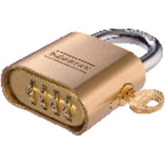 Combination Padlock 2″ Body Width; Keyed: Resettable; Brass - Industrial Tool & Supply