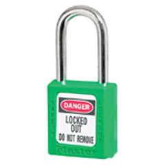 Xenoy Padlock - 1 1/2″ Body Width; Keyed: Different; Green - Industrial Tool & Supply