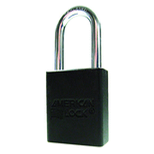 Aluminum Padlock 1 1/2″ Body Width; Keyed: Different; Black - Industrial Tool & Supply