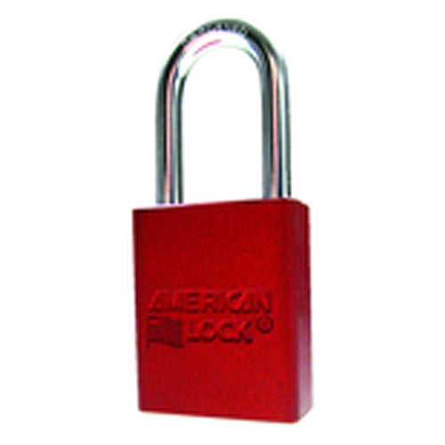 Aluminum Padlock 1 1/2″ Body Width; Keyed: Different; Red - Industrial Tool & Supply