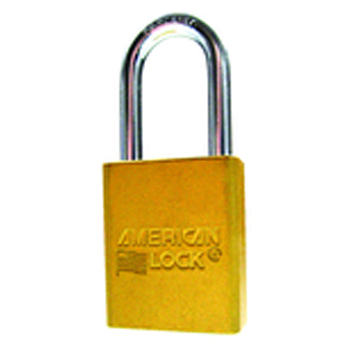 Aluminum Padlock 1 1/2″ Body Width; Keyed: Different; Yellow - Industrial Tool & Supply