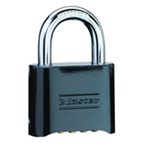 Combination Padlock 2″ Body Width; Keyed: Resettable; Black - Industrial Tool & Supply