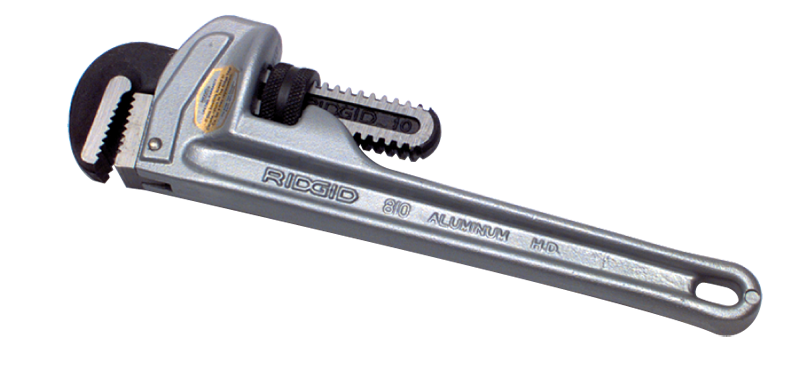 1-1/2" Pipe Capacity - 10" OAL - Aluminum Pipe Wrench - Industrial Tool & Supply