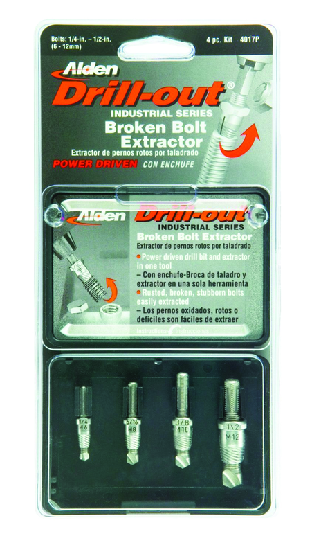 #4017P; Removes 1/4 - 1/2" SAE Screws; 4 Piece Drill-Out - Screw Extractor - Industrial Tool & Supply