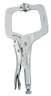 C-Clamp with Swivel Pads -- #11SP Plain Grip 3-3/4'' Capacity 11'' Long - Industrial Tool & Supply