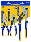 Pliers Set -- #2078704; 3 Pieces; Includes: 6" Long Nose; 6" Slip Joint; 10" Groove Joint - Industrial Tool & Supply