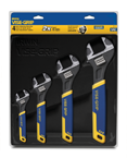 4 Piece - Adjustable Wrench Set with Comfort Grip - Industrial Tool & Supply