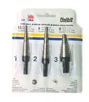 3 Pc. HSS Unibit Step Drill Set - Industrial Tool & Supply