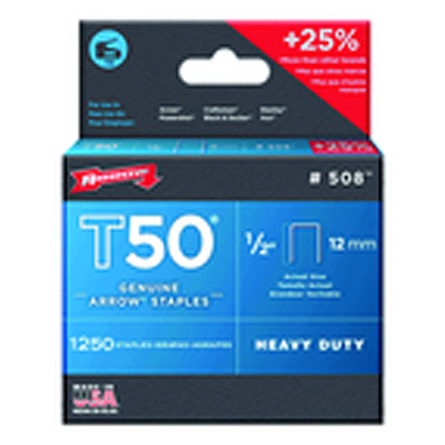 1/2″ / 12 mm - T50–1250 Standard Pack - Staples - Industrial Tool & Supply
