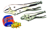 2pc. Chrome Plated Locking Pliers Set with Free Soft Toss Tiger Baseball - Industrial Tool & Supply