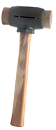 Rawhide Hammer with Face - 4 lb; Wood Handle; 2'' Head Diameter - Industrial Tool & Supply