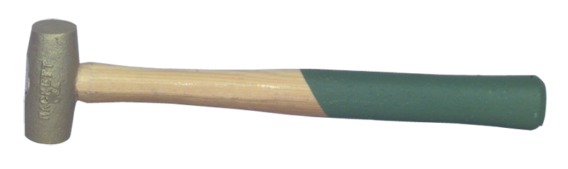 Hackett Brass Brass Hammer -- 2 lb; Hickory Handle; 1-1/4'' Head Diameter - Industrial Tool & Supply