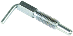 Lever Type Plunger 1/2-13, Locking, Zinc Plated Clear Chromate Finish - Industrial Tool & Supply