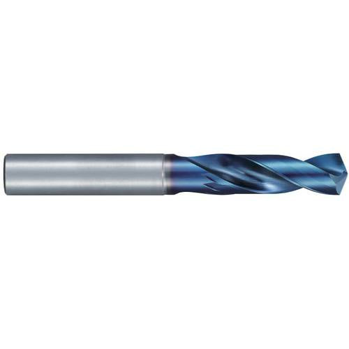 15/64″ Dia. × 6 mm Shank × 28 mm Flute Length × 66 mm OAL, Stub, 135°, Aqua Revo D, 2 Flute, External, Solid Carbide Drill - Exact Industrial Supply
