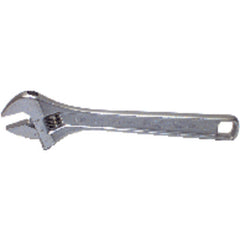 1/2″ Opening-4″ Overall Length - Chrome Plated Adjustable Wrench - Industrial Tool & Supply