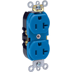 20 A; 125 Volt; NEMA 5-20R; 3W; Straight Blade Wiring Device - Blue - Industrial Tool & Supply