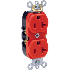 20 A; 125 Volt; NEMA 5-20R; 3W; Straight Blade Wiring Device - Red - Industrial Tool & Supply