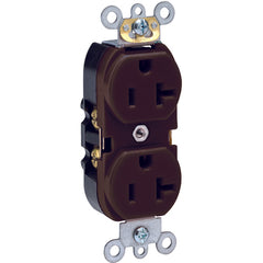 20 A; 125 Volt; NEMA 5-20R; 3W; Straight Blade Wiring Device - Brown - Industrial Tool & Supply