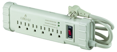 15 Amp; 120 Volt; 6 Plug Office Grade Surge Strip - Beige - Industrial Tool & Supply