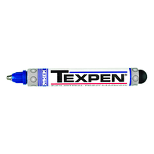 Texpen Medium Marker - Stainless Steel Ball Tip - Blue - Industrial Tool & Supply