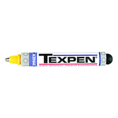 Texpen Medium Marker - Stainless Steel Ball Tip - Yellow - Industrial Tool & Supply