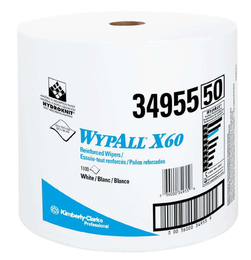 12.5 x 13.4'' - Package of 1100 - WypAll X60 Jumbo Roll - Industrial Tool & Supply