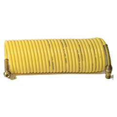 Model N14-17A - 1/4″ MPT × 17 Feet - Yellow Nylon - 1-Swivel × 1- RigInside Diameter Fitting(s) - Recoil Air Hose - Industrial Tool & Supply