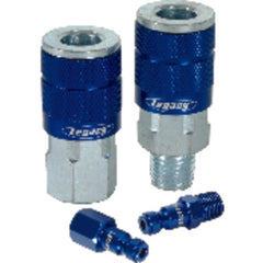 Model A72420C–1/4″ Body × 1/4″ NPT Male (1 piece) - Blue Automotive Coupler - Industrial Tool & Supply