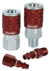 #A73458D - 1/4'' Body x 1/4 NPT (14-Pcs) - Red Industrial Coupler & Plug Kit - Industrial Tool & Supply