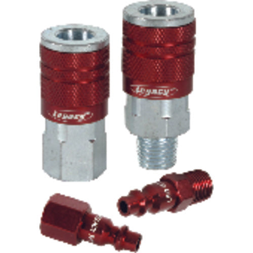 Model A73440D2PK–1/4″ Body × 1/4″ NPT Male (2 pieces) - Red Industrial Plug - Industrial Tool & Supply