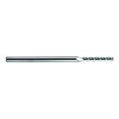 0.4mm Dia. x 75mm Overall Length 3-Flute Square End Solid Carbide SE End Mill-Round Shank-Center Cut-Amorphous Diamond - Industrial Tool & Supply