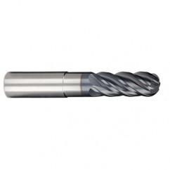 1/2" Dia. - 5/8" LOC - 6 OAL 5 FL Ball Nose Carbide End Mill-AlCrN-X - Industrial Tool & Supply