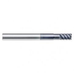 1/4" Dia. - 5/8" LOC - 4" OAL - .015 Radius 6 FL Carbide End Mill-Uncoated - Industrial Tool & Supply