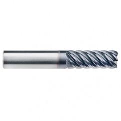 1/2" Dia. - 1-5/8" LOC - 3-1/2" OAL - .015 Radius 6 FL Carbide End Mill-AlTiN-x - Industrial Tool & Supply