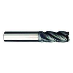 1/4 Dia. x 2-1/2 Overall Length 4-Flute .015 C/R Solid Carbide SE End Mill-Round Shank-Center Cut-AlCrN-X - Industrial Tool & Supply