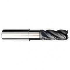 1/2 Dia. x 4 Overall Length 4-Flute .030 C/R Solid Carbide SE End Mill-Round Shank-Center Cut-AlCrN-X - Industrial Tool & Supply